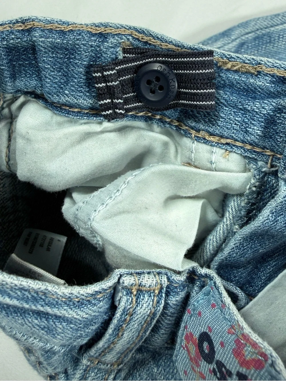 OSHKOSH Girls Bootcut Jeans 4R Y2K‎ Butterfly Embroidered Denim Boho Cottagecore